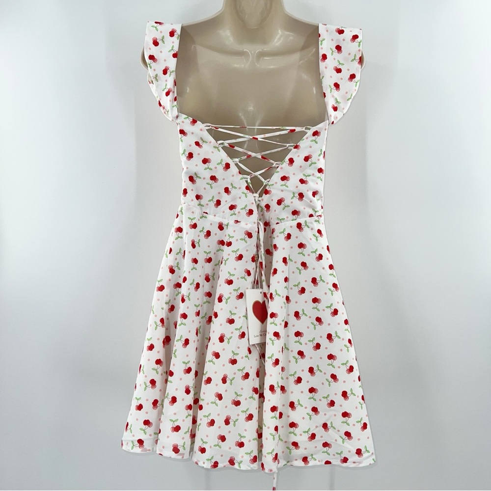 Alamour NWT 'Paisley' Cherry Print Mini Dress size Medium (US 6) - Picture 5 of 14